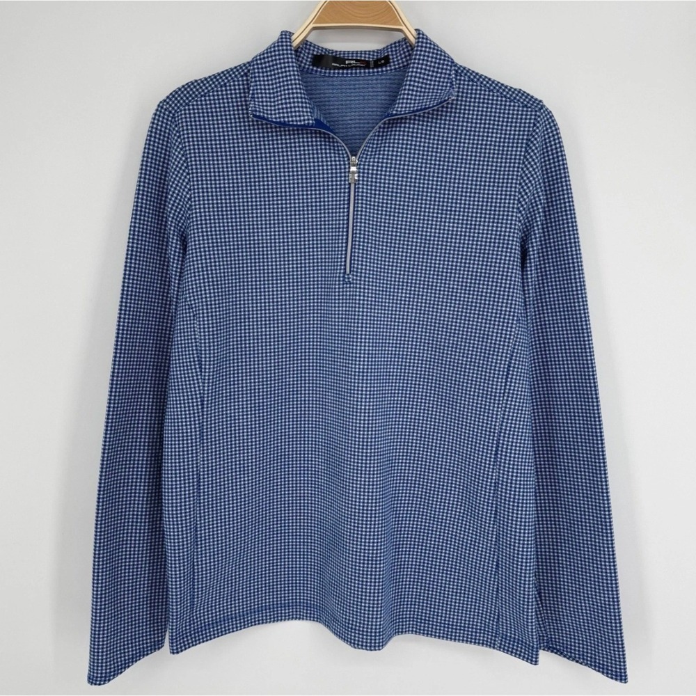 RLX Ralph Lauren Pullover Large Blue Quarter Zip Athletic Activewear Lightweight